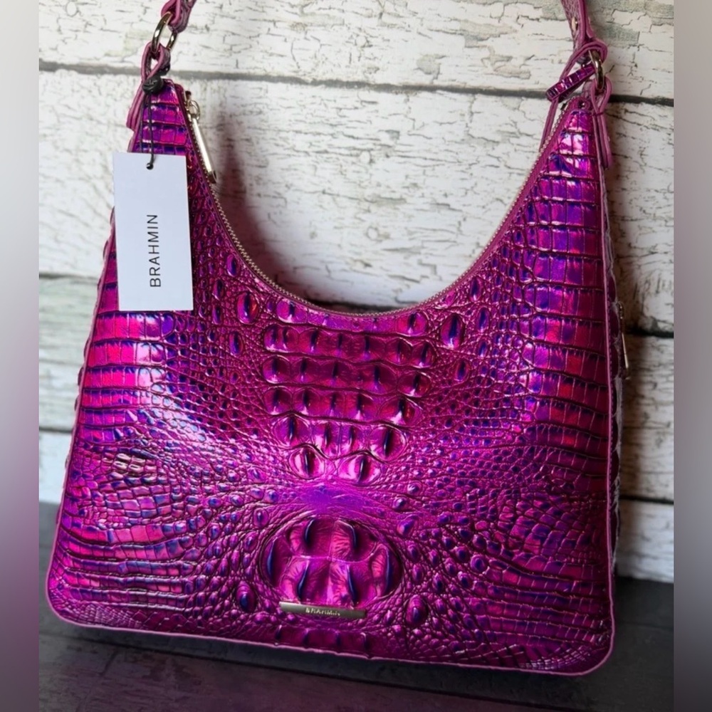 Brahmin Tabitha Voltage Violet Melbourne PRICE FIRM Pretty EYE! NWT - Picture 2 of 15